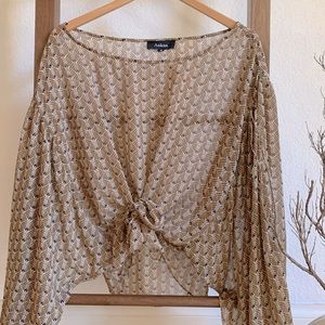Bell Sleeved Knot Waist Blouse